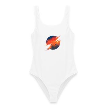 Aurora Ember Abstract Splash - Frauen Badeanzug - Weiß - Vorne - AI Model Female 172 dark (172cm)