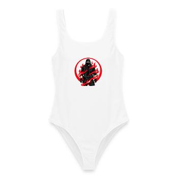 Ninja Flammenkreis - Frauen Badeanzug - Weiß - Vorne - AI Model Female 172 dark (172cm)