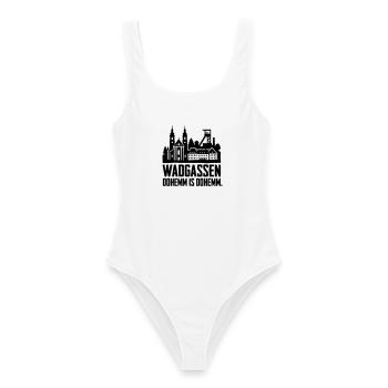 Wadgassen dohemm is dohemm spruch silhouette - Frauen Badeanzug - Weiß - Vorne - AI Model Female 172 dark (172cm)