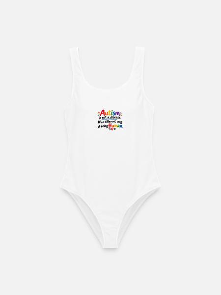 Autismus Akzeptanz Regenbogen Design - Frauen Badeanzug - Weiß
