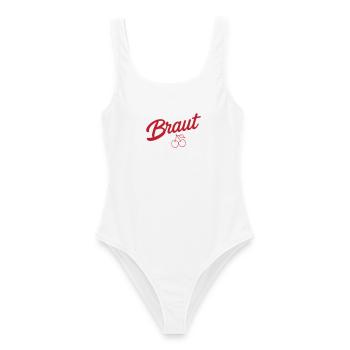 Team Braut Kirsche - Frauen Badeanzug - Weiß - Vorne - AI Model Female 172 dark (172cm)