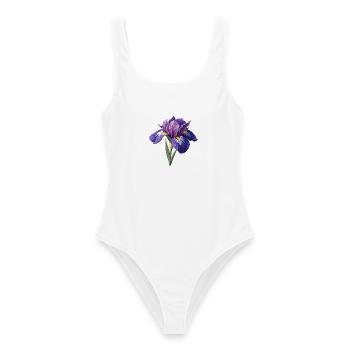 Irisblume - Frauen Badeanzug - Weiß - Vorne - AI Model Female 172 dark (172cm)