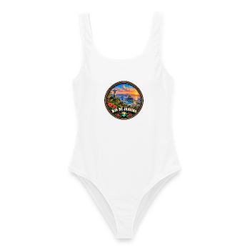 Rio de Janeiro Brasilien Stadt Küste Sonnenunterga - Frauen Badeanzug - Weiß - Vorne - AI Model Female 172 dark (172cm)