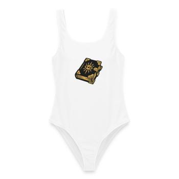 Zauberbuch Auge Magie Wappen - Frauen Badeanzug - Weiß - Vorne - AI Model Female 172 dark (172cm)