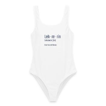 Lehrerin Substantiv Definition Schule Geschenk - Frauen Badeanzug - Weiß - Vorne - AI Model Female 172 dark (172cm)