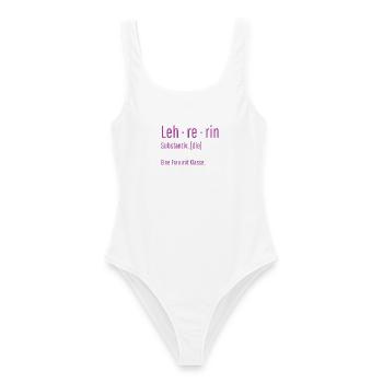 Lehrerin Substantiv Definition Schule Geschenk - Frauen Badeanzug - Weiß - Vorne - AI Model Female 172 dark (172cm)
