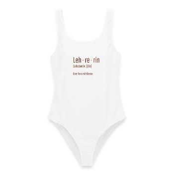 Lehrerin Substantiv Definition Schule Geschenk - Frauen Badeanzug - Weiß - Vorne - AI Model Female 172 dark (172cm)