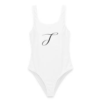 Name mit Anfangsbuchstabe J Julia Jonas Jana Jakob - Frauen Badeanzug - Weiß - Vorne - AI Model Female 172 dark (172cm)