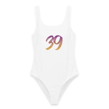 39 - Frauen Badeanzug - Weiß - Vorne - AI Model Female 172 dark (172cm)