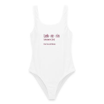 Lehrerin Substantiv Definition Schule Geschenk - Frauen Badeanzug - Weiß - Vorne - AI Model Female 172 dark (172cm)