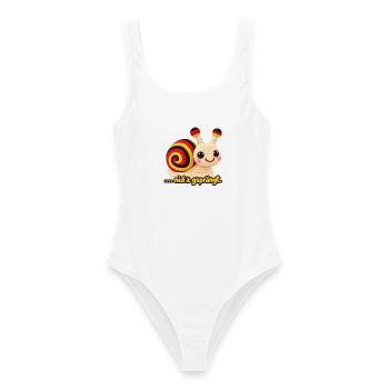 Nid z gsprängt Berner Schnecke  - Frauen Badeanzug - Weiß - Vorne - AI Model Female 172 dark (172cm)
