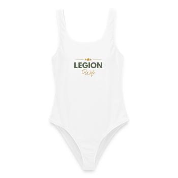 Legion-Ehefrau - Frauen Badeanzug - Weiß - Vorne - AI Model Female 172 dark (172cm)