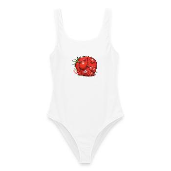 Faule Tomate - Frauen Badeanzug - Weiß - Vorne - AI Model Female 172 dark (172cm)