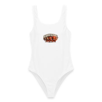 Basketball - Frauen Badeanzug - Weiß - Vorne - AI Model Female 172 dark (172cm)
