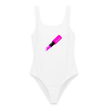 Lippenstift Design - Frauen Badeanzug - Weiß - Vorne - AI Model Female 172 dark (172cm)