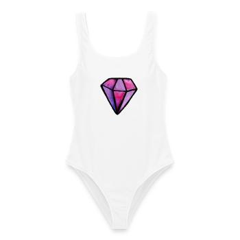 Lila Aquarell-Diamant-Edelstein - Frauen Badeanzug - Weiß - Vorne - AI Model Female 172 dark (172cm)
