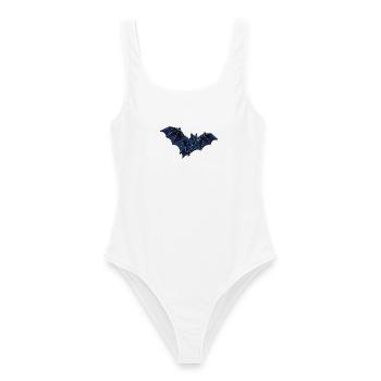 Fliegende Poly Stil Fledermaus - Frauen Badeanzug - Weiß - Vorne - AI Model Female 172 dark (172cm)