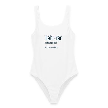 Lehrer Substantiv Definition Schule Geschenk - Frauen Badeanzug - Weiß - Vorne - AI Model Female 172 dark (172cm)