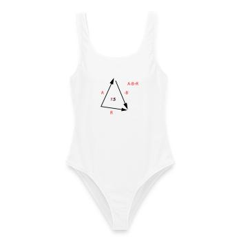 Algebraische Gleichung Typo Rot - Frauen Badeanzug - Weiß - Vorne - AI Model Female 172 dark (172cm)