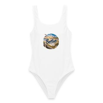 Borkum Küstenzauber Strand Leuchtturm - Frauen Badeanzug - Weiß - Vorne - AI Model Female 172 dark (172cm)