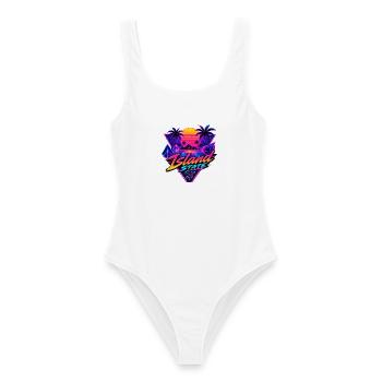 Insel Neon Retro Sunset - Frauen Badeanzug - Weiß - Vorne - AI Model Female 172 dark (172cm)