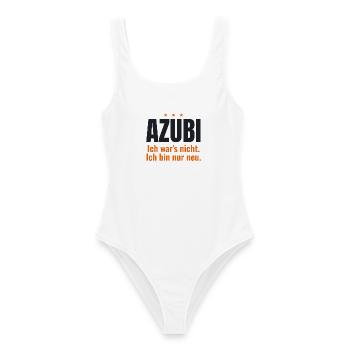 Azubi – Ich war's nicht. Ich bin nur neu - Frauen Badeanzug - Weiß - Vorne - AI Model Female 172 dark (172cm)