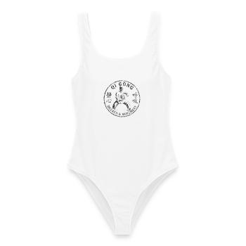 Vintage Qi Gong Atembewegung Yin Yang - Frauen Badeanzug - Weiß - Vorne - AI Model Female 172 dark (172cm)