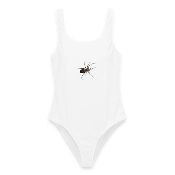 Realistische Spinne - Halloween Kostüm Motiv - Frauen Badeanzug - Weiß - Vorne - AI Model Female 172 dark (172cm)