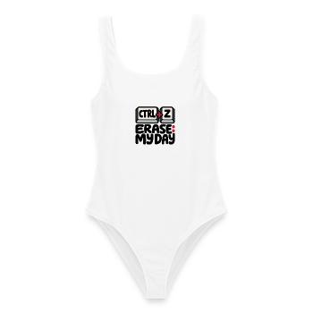 Strg + Z Lösch meinen Tag – Humor - Frauen Badeanzug - Weiß - Vorne - AI Model Female 172 dark (172cm)