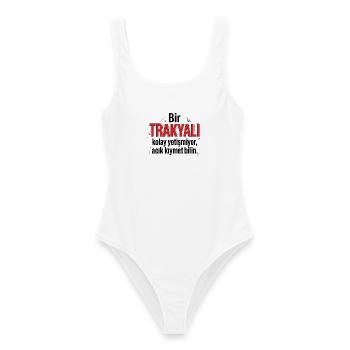 Trakyali Trakya Rumeli Balkan Heimat Türke - Frauen Badeanzug - Weiß - Vorne - AI Model Female 172 dark (172cm)
