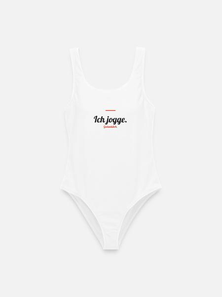 Ich jogge – gedanklich - Frauen Badeanzug - Weiß
