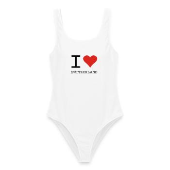 I LOVE SWITZERLAND - Maillot de bain femme - blanc - Devant - AI Model Female 172 dark (172cm)