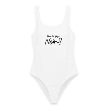 Bevor Du fragst: NEIN! (Das Original) - Frauen Badeanzug - Weiß - Vorne - AI Model Female 172 dark (172cm)