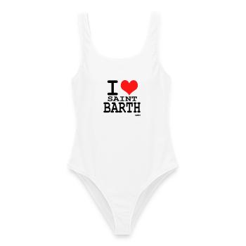 I love Saint Barth - couleurs personnalisables - Maillot de bain femme - blanc - Devant - AI Model Female 172 dark (172cm)