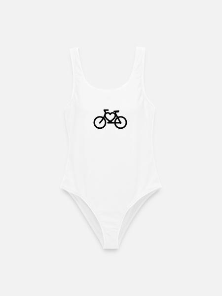 fahrrad - Frauen Badeanzug - Weiß