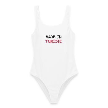 Made in Tunisie - Maillot de bain femme - blanc - Devant - AI Model Female 172 dark (172cm)