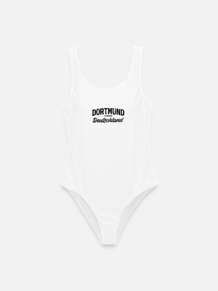 Dortmund Deutschland Vintage Schriftzug - Frauen Badeanzug - Weiß