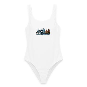 Oslo Stadt Skyline - Frauen Badeanzug - Weiß - Vorne - AI Model Female 172 dark (172cm)