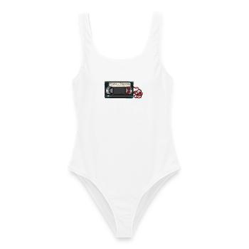 Obsession VHS-Kassette - Frauen Badeanzug - Weiß - Vorne - AI Model Female 172 dark (172cm)