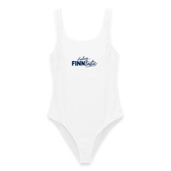 Finnland - Feeling FINNtastic - Finland - finnisch - Frauen Badeanzug - Weiß - Vorne - AI Model Female 172 dark (172cm)