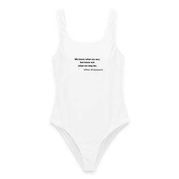 William Shakespeare Quote - Women's Swimsuit - white - Front - AI Model Female 172 dark (172cm)