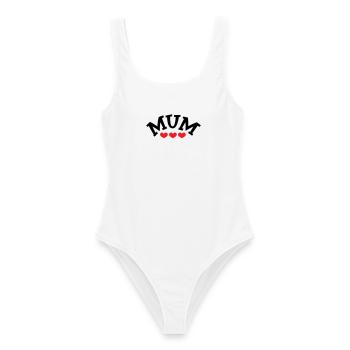 Mama / Muttertag - Frauen Badeanzug - Weiß - Vorne - AI Model Female 172 dark (172cm)