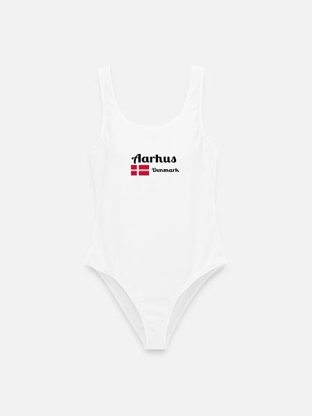 Aarhus Dänemark - Stylische Drucke - Frauen Badeanzug - Weiß