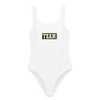 team- - Frauen Badeanzug - Weiß - Vorne - AI Model Female 172 dark (172cm)