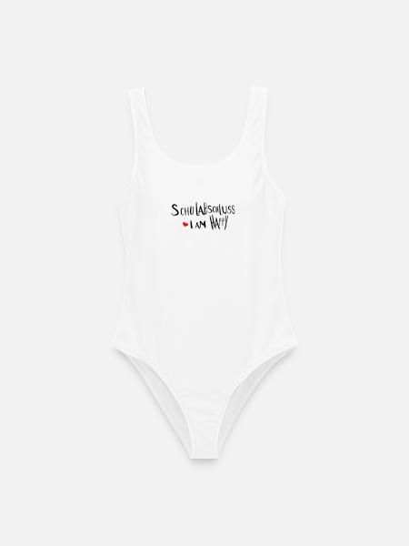 Schulabschluss i am happy - Frauen Badeanzug - Weiß