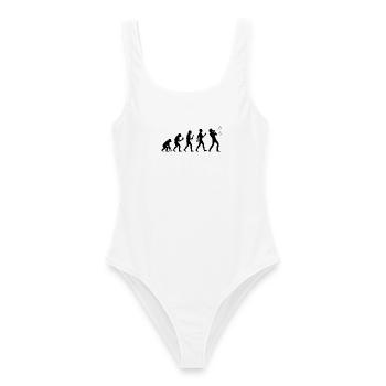 Instrument Harmonika Evolution Mundharmonika - Frauen Badeanzug - Weiß - Vorne - AI Model Female 172 dark (172cm)