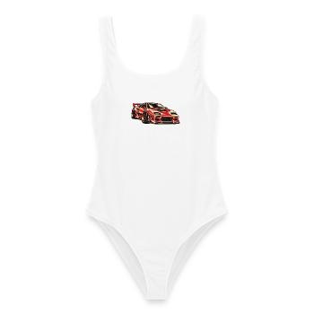Retro Racing Car - Frauen Badeanzug - Weiß - Vorne - AI Model Female 172 dark (172cm)