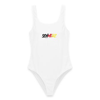 Schmerz – Deutschland Statement Shirt - Frauen Badeanzug - Weiß - Vorne - AI Model Female 172 dark (172cm)