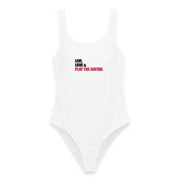 Guitare - Maillot de bain femme - blanc - Devant - AI Model Female 172 dark (172cm)