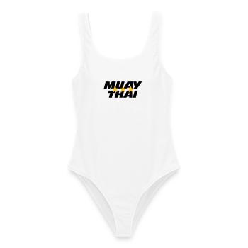 Muay Thai - Frauen Badeanzug - Weiß - Vorne - AI Model Female 172 dark (172cm)
